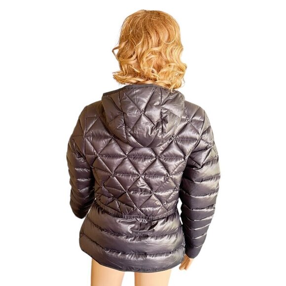 Nike Striuke Alliance Down Hooded Puffer Grey Duck Down 2 Pockets Women's Med - Picture 4 of 10